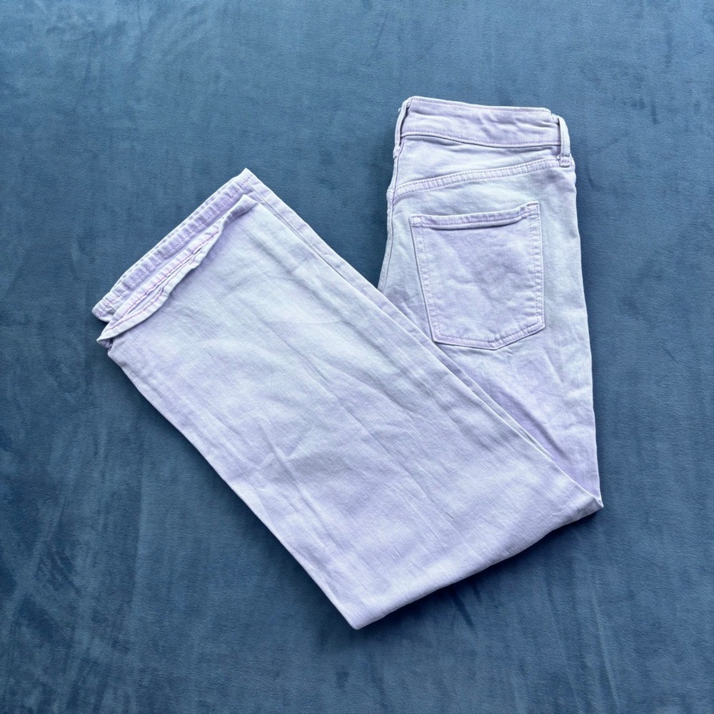 Old Navy Extra High Rise Sky-Hi Wide Leg Lavender Purple Jeans 4 Petite
